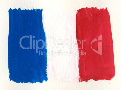watercolor french flag