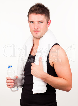 Man engaged in Fitness routine