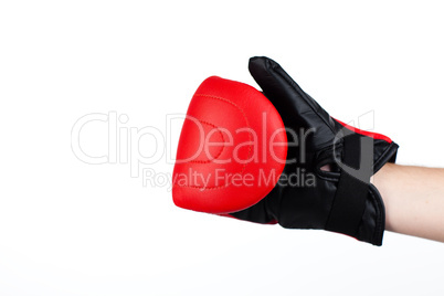 isolated shot of a man wearing boxing gloves