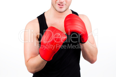 young man wearing boxing gloves