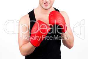 young man wearing boxing gloves