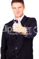 businessman with his thumb up