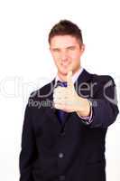 businessman with his thumb up