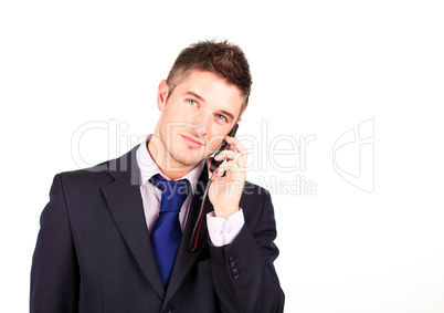 Businessman talking on a mobile phone