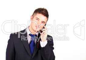 Businessman talking on a mobile phone
