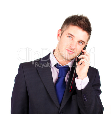 Businessman talking on a mobile phone