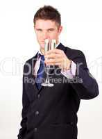 Businessman Holding a champagne glass