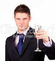 Businessman Holding a champagne glass