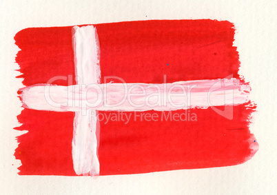 watercolor danmark flag