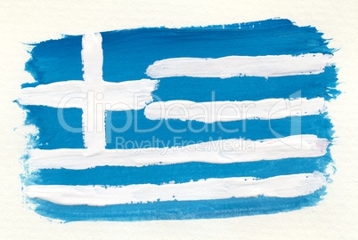 watercolor greek flag