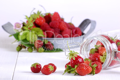Erdbeeren und Himbeeren