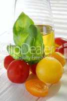 Tomaten, Basilikum und Olivenöl