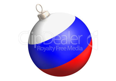 christbaumkugel mit russischer flagge