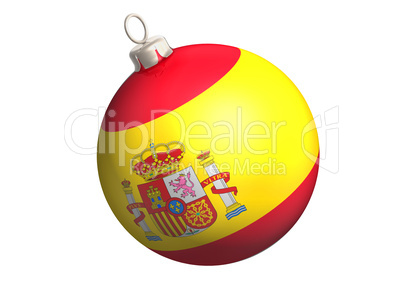 christbaumkugel mit spanischer flagge