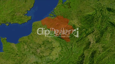 Zooming into belgium, highlighted with text