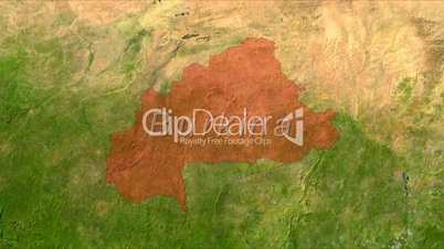 Zooming into burkina, highlighted with text