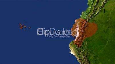 Zooming into ecuador, highlighted with text