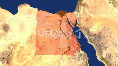 Zooming into egypt, highlighted with text
