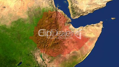 Zooming into ethiopia, highlighted with text