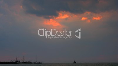 time lapse with sea sunset.