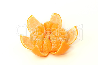 Partially peeled tangerines