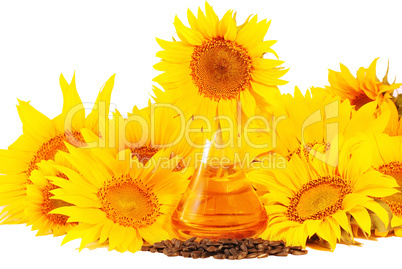 Sunflowers, oil and seeds