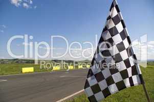 Checkered flag.