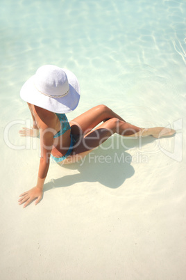 woman enjoying a swimming pool