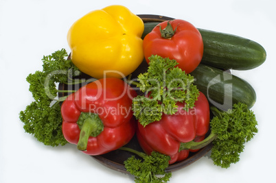 Red and yellow pepper.