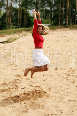 Frau am Strand