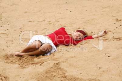 Frau am Strand