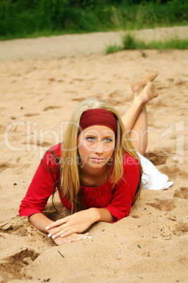 Frau am Strand