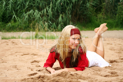 Frau am Strand