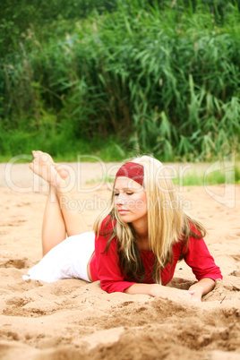 Frau am Strand