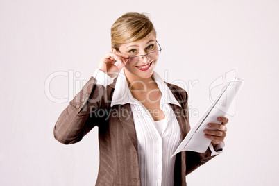 business woman with business papers