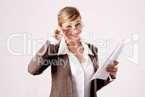 business woman with business papers