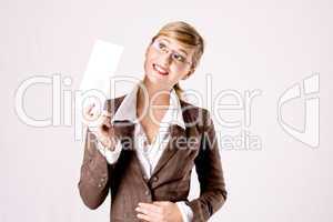 business woman with an envelope