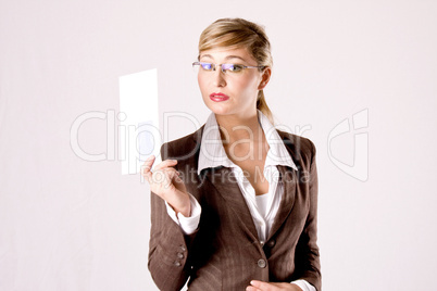 business woman with an envelope