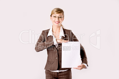 business woman with an envelope