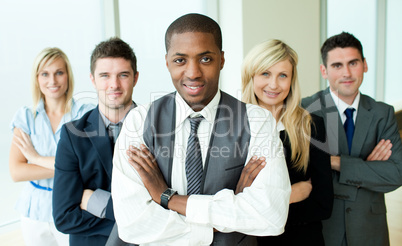 Business people headed by a man