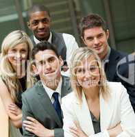 Businesspeople with a blond woman in the middle