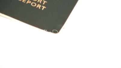 Panning vertically along an isolated Canadian passport