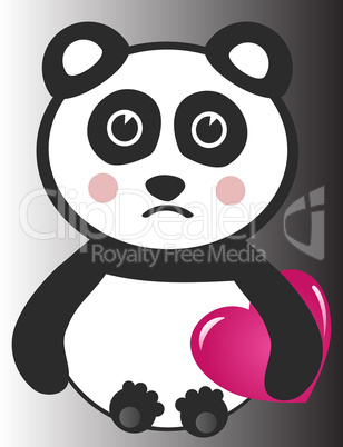 Sad Baby Panda with Heart