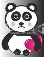 Sad Baby Panda with Heart