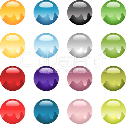 Colorful Vector Glassy Icons Set