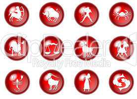 rote sternzeichen buttons