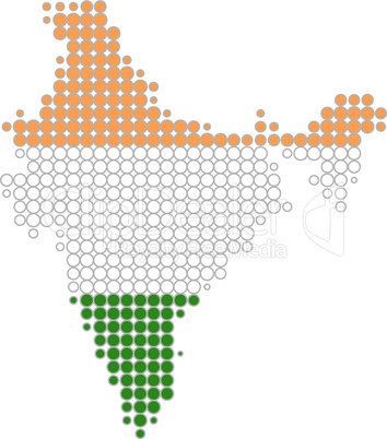 Karte und Fahne von Indien