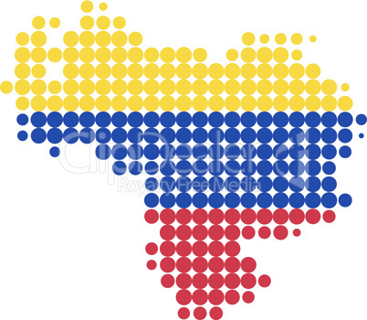 Karte und Fahne von Venezuela