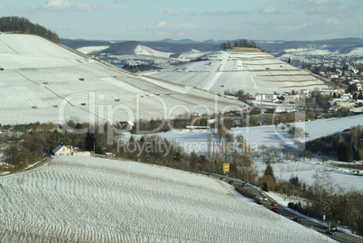 Weinberg,Weinbaulandschaft,Reblandschaft,Weinbau,Winter,Schnee,Kaelte,Weinsberg.