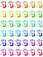 Colorful handprints